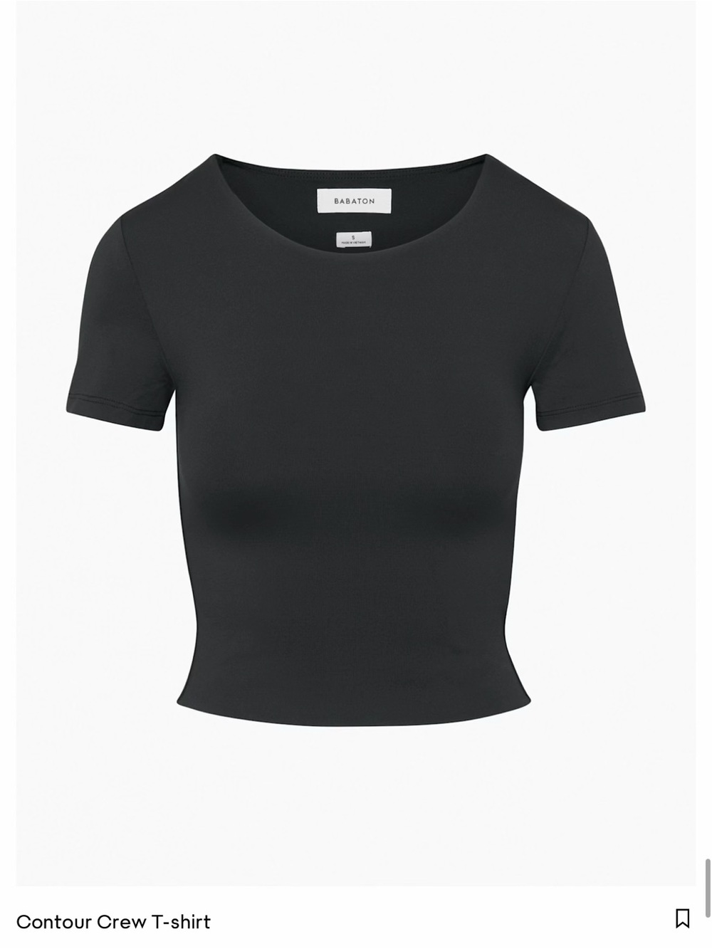Aritzia Black Contour Crew Short Sleeve Tee